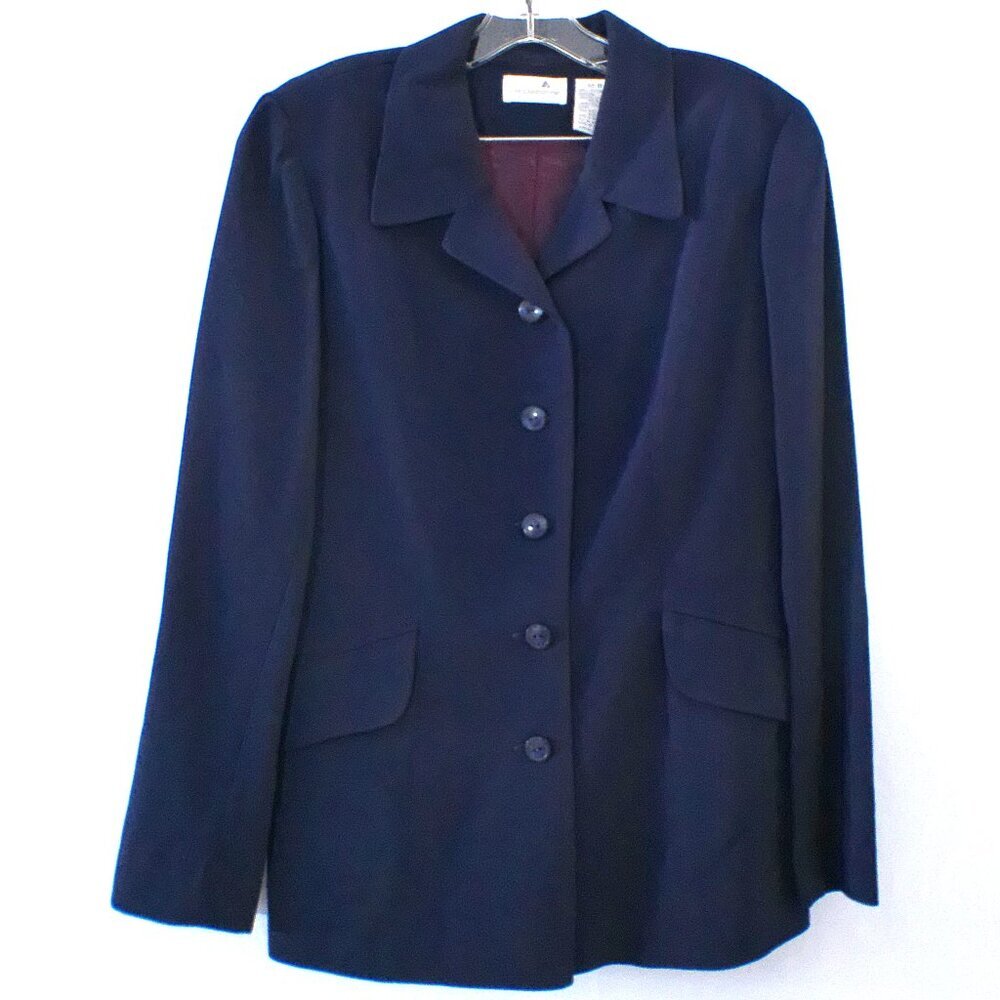 Liz Claiborne Navy 2-Piece Suit Women’s Size 8 Blazer & Skirt Career Set